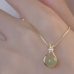Stainless steel Necklace Jade